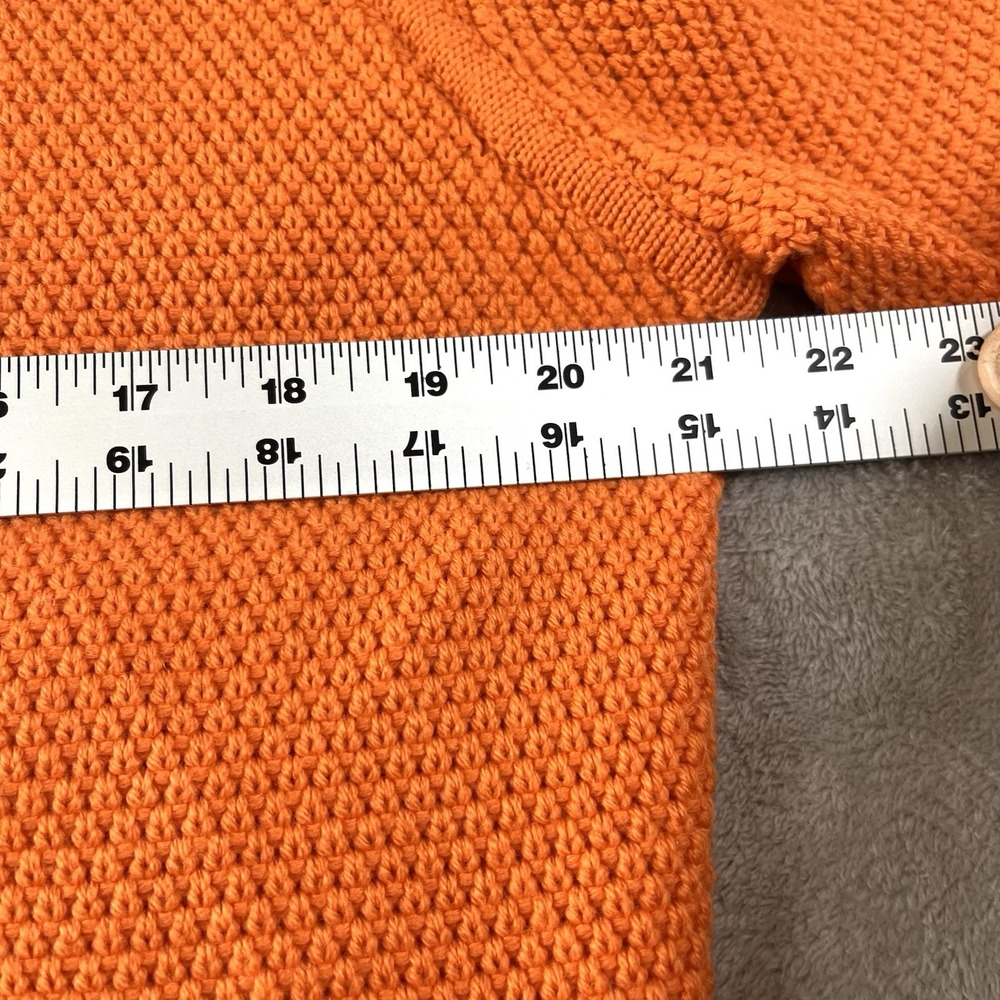Vintage Chunky knit Pure Virgin Wool Turtleneck Orange Women's 12 - Picture 4 of 9